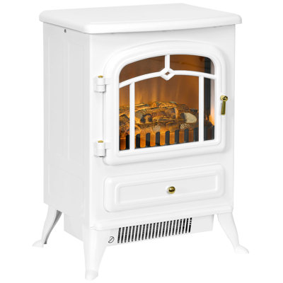 E Cairns 41.5 cm W White Electric Fireplace with 1850 BTU