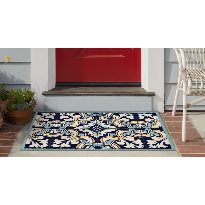 Tapis bleu touffeté à la main Demirhan, Rectangle 2 pi x 3 pi
