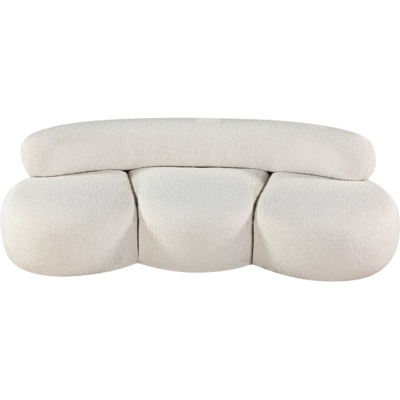Canapé sans accoudoirs conforme à la norme CAL117 de 88,5 po Isia, Tissu crème bouclé