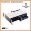 Table basse moderne avec 2 portes en verre et 4 tiroirs de rangement-1950747444