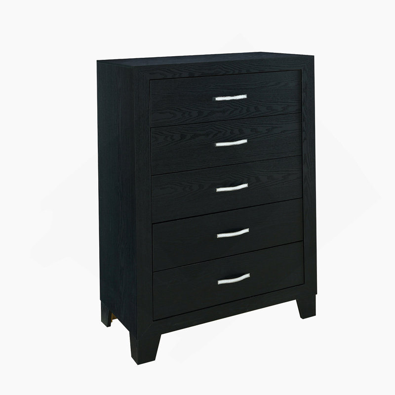 Commode verticale en bois manufacturé avec 5 tiroirs
