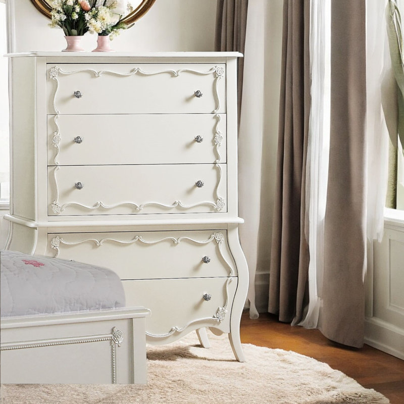 Commode ACME Edalene, blanc perle