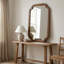 Miroir mural 24x36 en bois de noyer noir arrondi pour salle de bain et chambre à coucher | Idée de cadeau-843477562