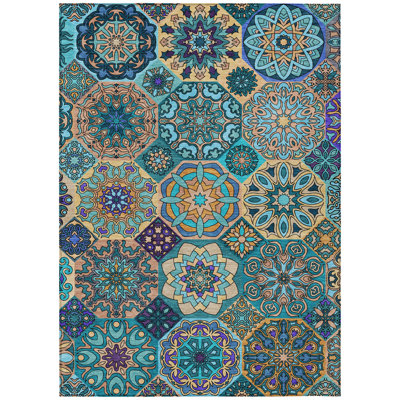 Machine Washable Indoor/Outdoor Chantille ACN2729 Americana Rug