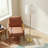 Irma 62'' Wood Rattan Tube Gold Brass Metal and White Linen Shade Floor Lamp