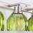 Dimmable 5-Light Vanity Light, Vintage Bathroom Wall Light with Green Tulip Glass Shade, E26 Base Fixture for Bedroom, Mirror, Vanity-1601553089