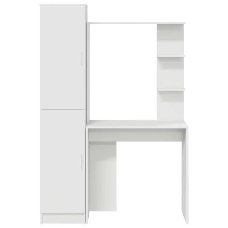  Desk With Storage 2 Pcs 78.5 X 37 X 154.5 Cm, White