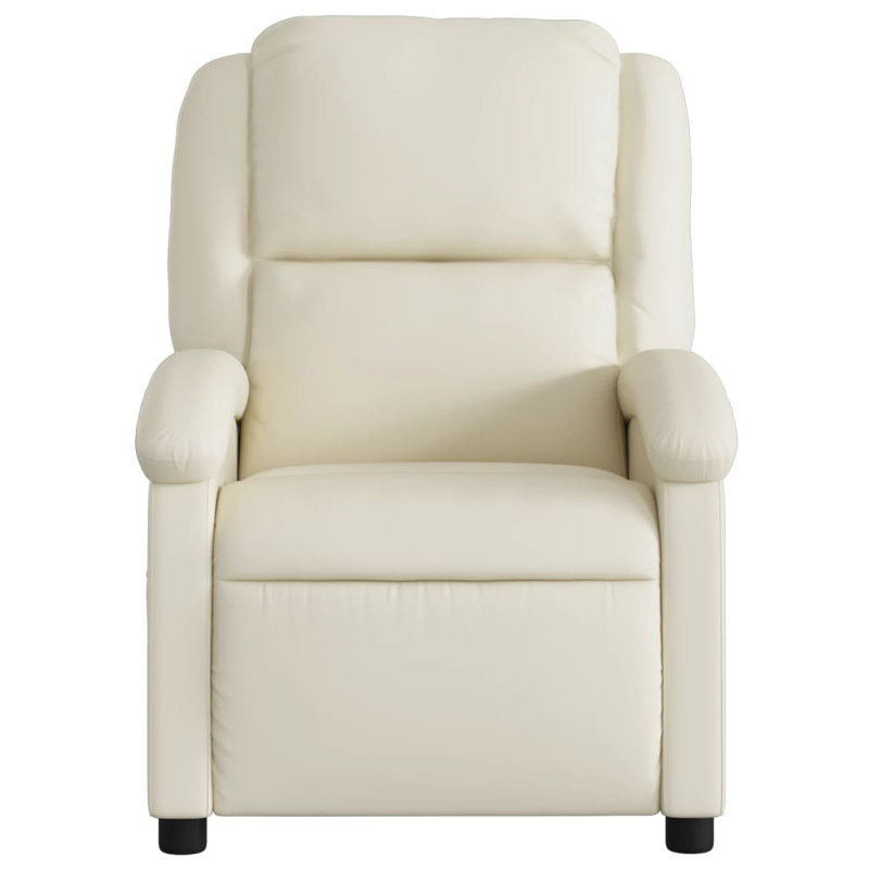 Fauteuil de massage inclinable électrique en similicuir, Similicuir crème