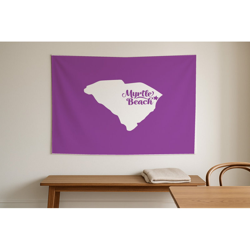 Myrtle Beach, ma douce maison — Silhouette de l'État de Caroline du Sud — Peinture murale d'intérieur paysage