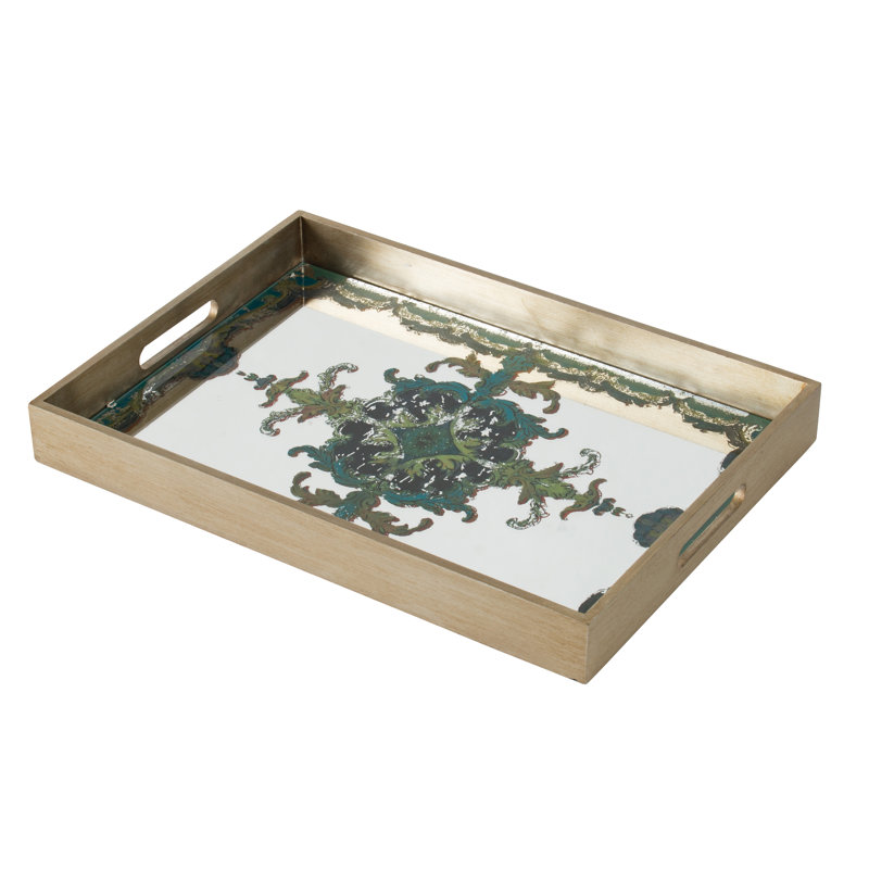 Calderwood Wood Tray, Antique Silver