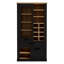Modern Farmhouse Style Display Cabinet, 2 Doors, 1 Drawer, Bottle Storage, Versatile Size Compartments, Engineered Wood, Black Oak/Light Oak Decor, 109.8 cm W x 212 cm H x 41.3 cm D