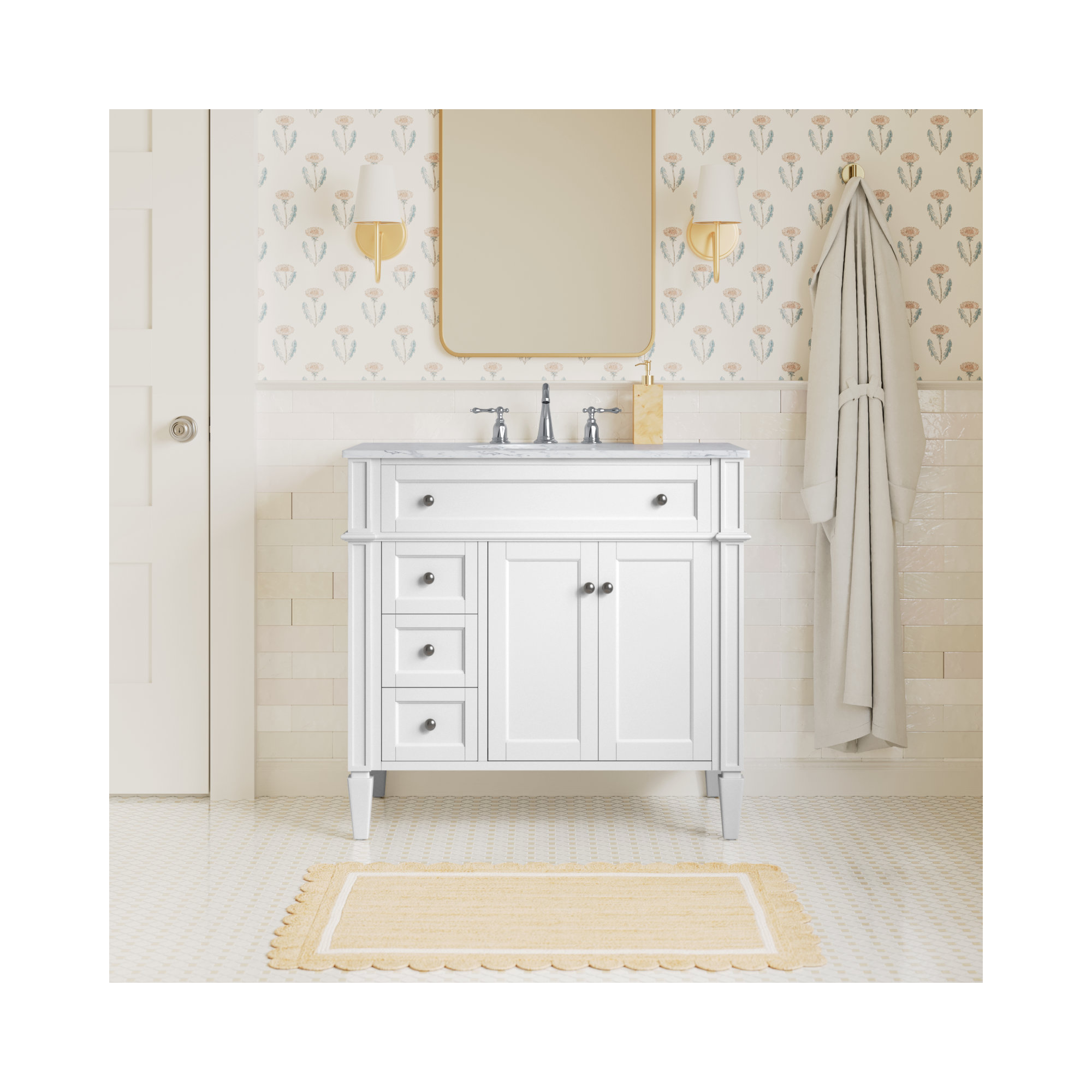 Rivers 36'' Single Bathroom Vanity, White