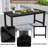 3PCS Dining Table Set w/ 2 BenchesPatio HDPE Weather Resistant Furniture Set Black-1784849582