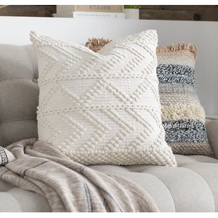 Phantoscope Decorative Boho Throw Pillow with Pillow Insert Included, Hand  Woven Textured Pillow Cover with Fringe Trim, Modern Farmhouse Square