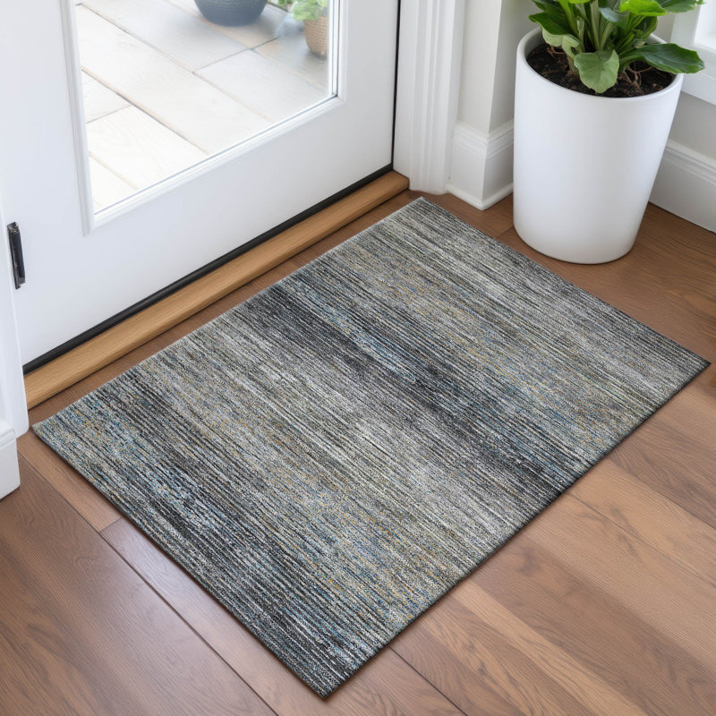 Premium Machine Washable Alijah AMF1264 Stripes Rug, Rectangle 1'8" x 2'6"