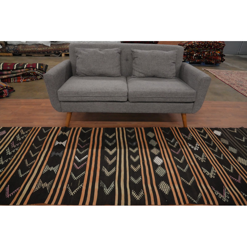 Tapis de couloir géométrique en laine 3 x 12
