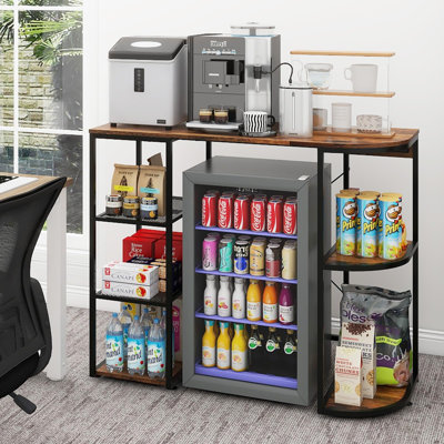Coffee Bar Cabinet With Fridge Storage
