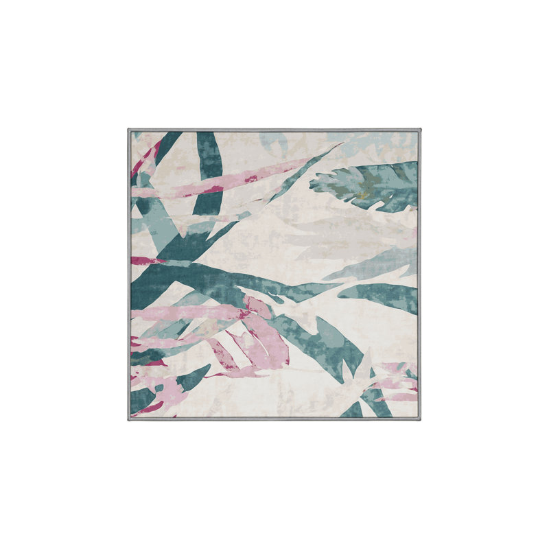Tapis gris soyeux et moelleux, Carré 7 pi