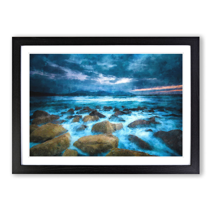 Stormy Evening in Wales - Picture Frame Graphic Art Print, Black Framed, 45cm H x 63cm W x 2cm D