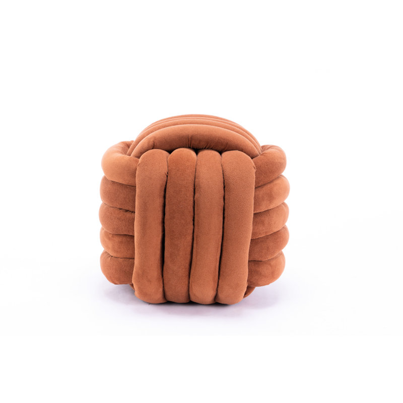 Chenille Fabric Footstool - Modern And Stylish In Orange. 19.59 In. Depth X Width 17.45 Height, 14.94 Lb. Material, Foam Filled, Wooden Frame, 250 Lbs Capacity, Ready For Instant Use Comfortable Soft