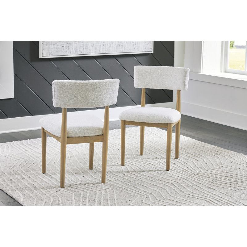 Chaise de salle à manger blanche Xandrum (ensemble de 2), Brun