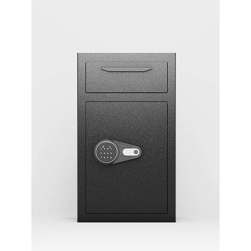 Mécanisme de chute d'objets de valeur en acier noir avec système de verrouillage électronique