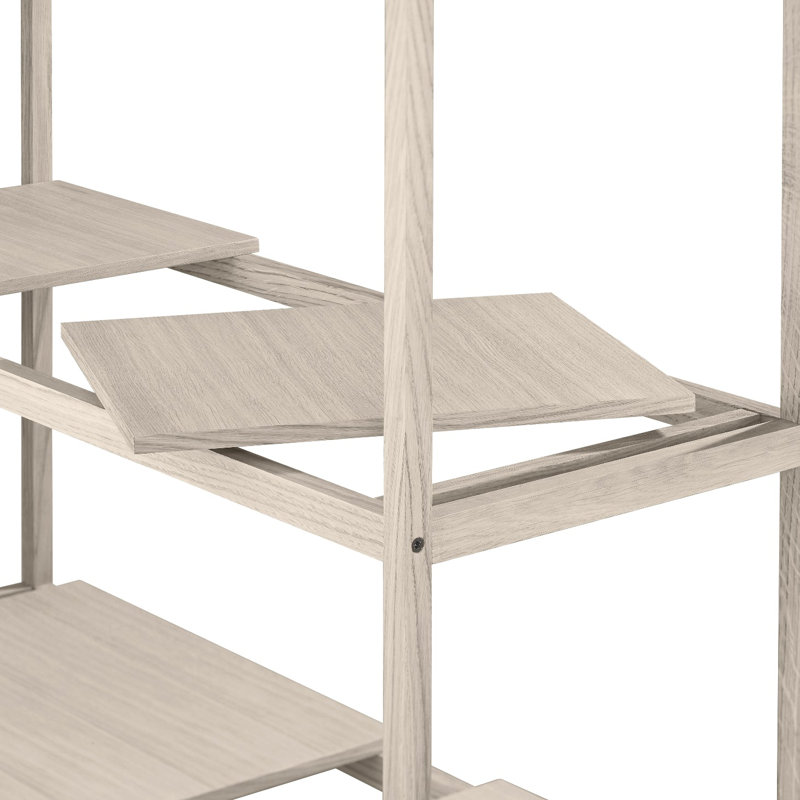 SUKOYA Solid Wood Bookcase, (3 Shelves) 36.3"H x 41.4"W x 15.8"D, White