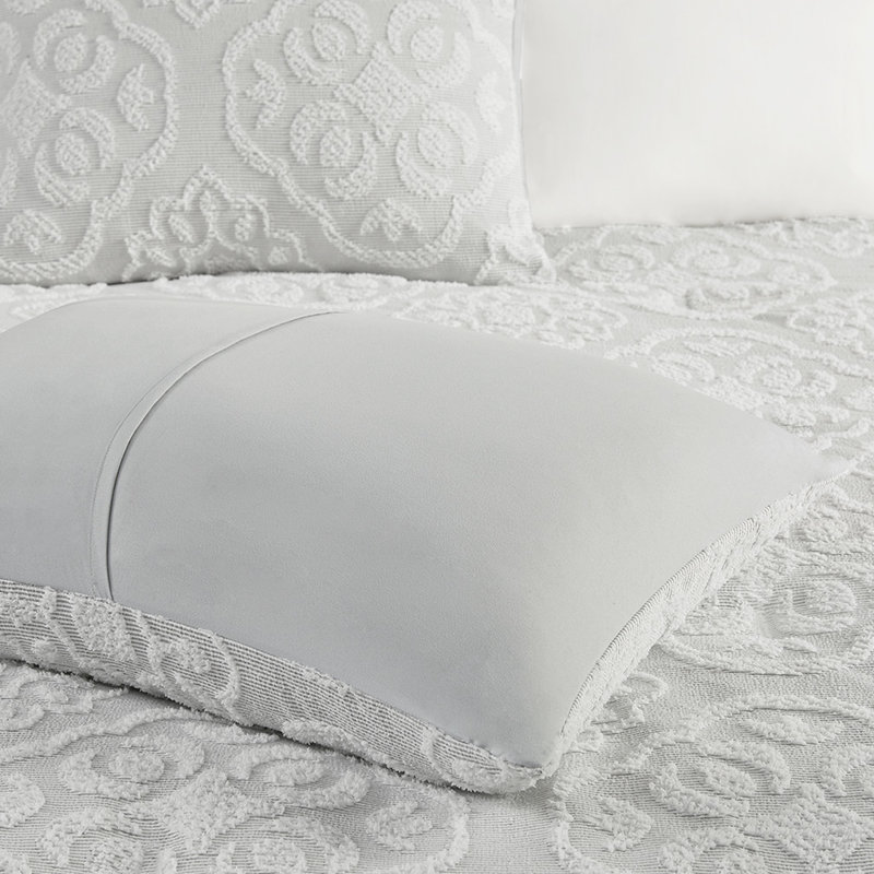 Housse de couette très grand / très grand avec - gris blanc, lavable à la machine, literie confortable, tissu 3 pièces à médaillon doux, boutonné