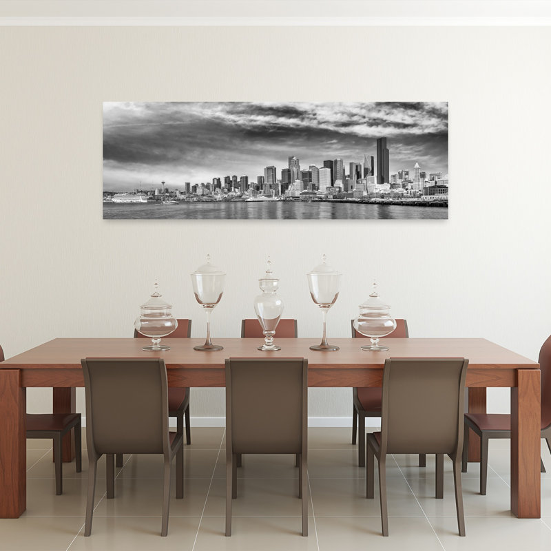 Dramatic Seattle Skyline by Melanie Viola - Wrapped Canvas Panoramic Print, 50.8 cm H x 152.4 cm W