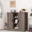 Armoire de rangement Kainaat de 31,7 po de hauteur avec 2 portes et 2 tablettes ouvertes-1831441375