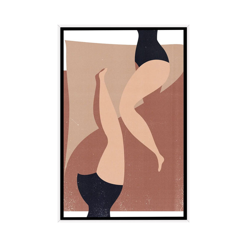 Sunbath-impression d’art graphique, Toile blanche encadrée, Pas de tapis, H 40 po x l 26 po x P 1,5 po