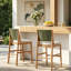 Ensemble de 2 tabourets de bar d'extérieur en bois d'acacia avec dossier en osier, parfait pour la terrasse et l'îlot de cuisine-1097889251