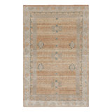 Rug & Kilim’S Transitional Rug In Orange And Gray With Geometric Patterns