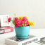 Pot d'intérieur en céramique - pot décoratif turquoise de 7 pouces avec trou de drainage et soucoupe attachée-893120895-893120889-893120894