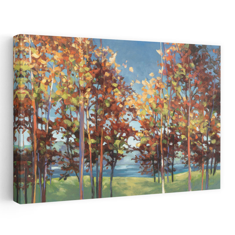 Kaléidoscope - art d'automne bleu brun, H 16 po x l 24 po