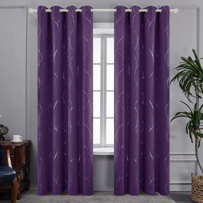 Seligman Wave Foil Printed Room Darkening Thermal Curtains