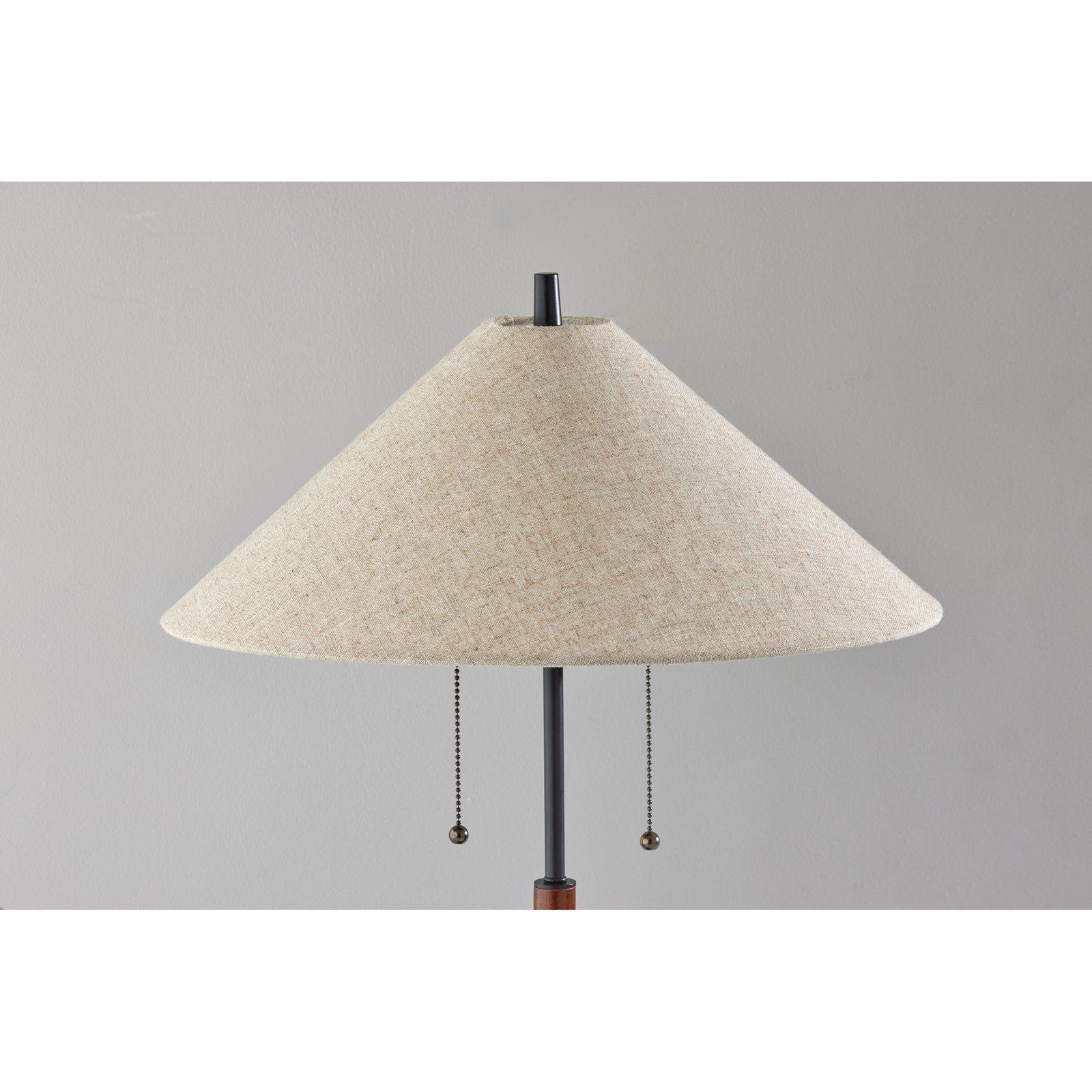 Florina Bedside Lamp, Black/Walnut, Light Brown