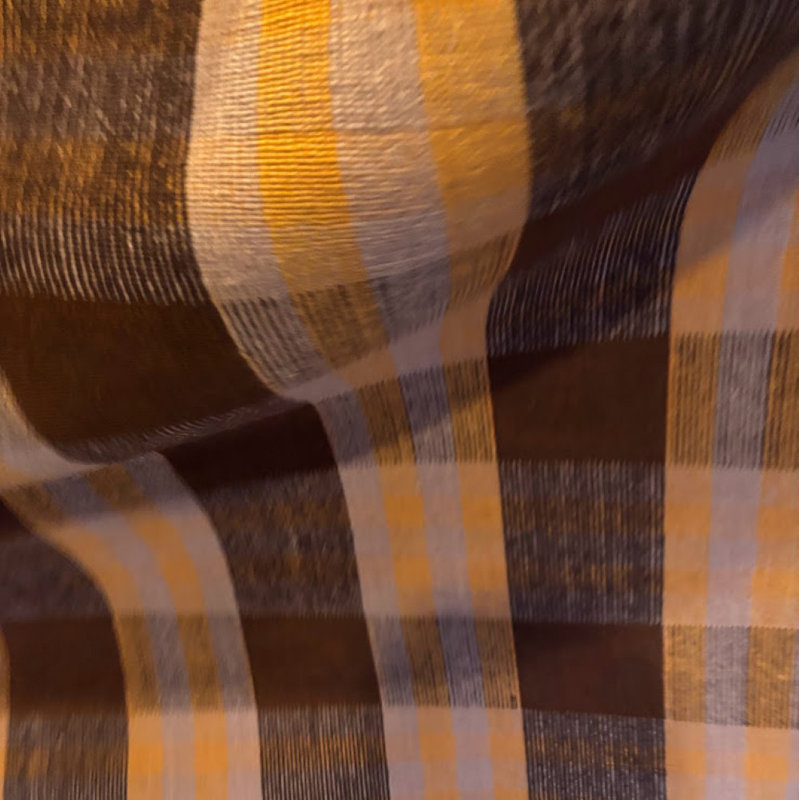 Wool Plaid Area Rug in Rust Brown, Rectangle 8' x 10'
