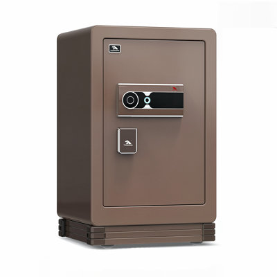 16.93"All-steel fingerprint and password-protected bronze-colored safe