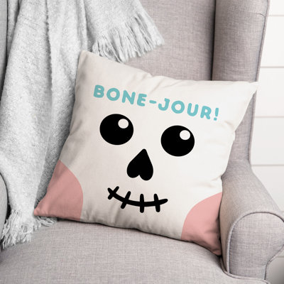  Bone-Jour! Square Pillow Cover & Insert