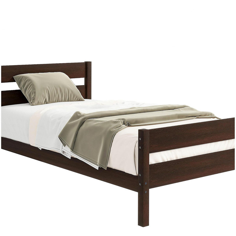 Double Bed with Headboard and Footboard, Espresso
