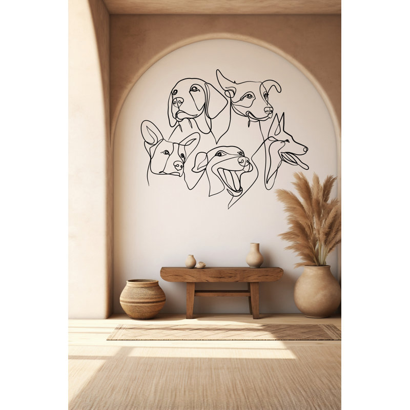 Décalcomanie murale chiens, art mural, toilettage, décalcomanies pour animaux de compagnie, cadeau pour amoureux des animaux de compagnie, décalque de vinyle mural pour chien, 342LU
