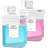 2‑Pack 61oz Refillable Plastic Laundry Detergent Dispenser, Laundry Room Storage Container with 6 Labels