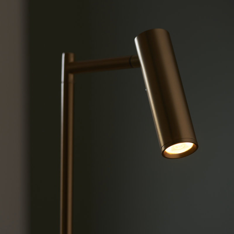 Rossleigh 125cm LED Task Floor Lamp, Warm Brass Plate