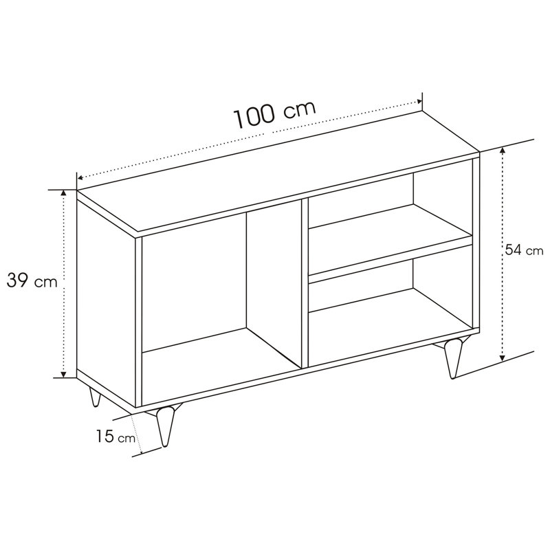Modern Scandinavian TV Stand, Pine , 47.2 x 19.7 x 11.8 inches | 100% Melamine Coated Particle Board with 100% Metal Frame, Stylish Design for Living Room | Durable & Elegant Home Furniture Solution