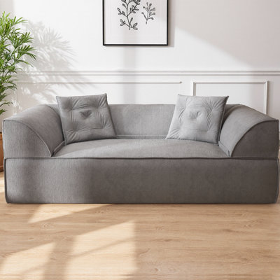 Canapé-lit 3 en 1 convertible 3-en-1 en chenille scintillante de 79,5 po avec 2 coussins, un siège à 3 places multifonctionnel pour une méridienne ou un lit dans le salon