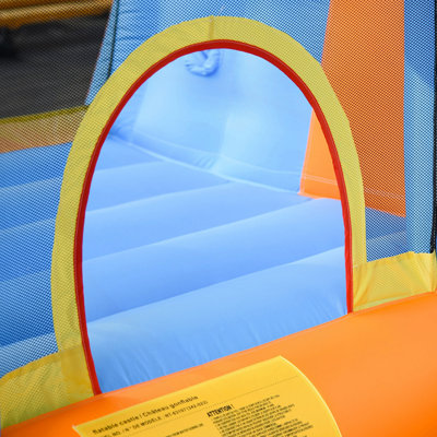 Château gonflable pour enfants 5-en-1 avec piscine, toboggan, murs d'escalade et 2 canons à eau, souffleur d'air de 450 W pour enfants