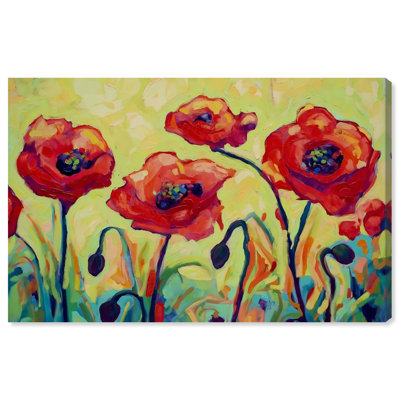 Red Poppy Field II Canvas Nature Wall Decor by 