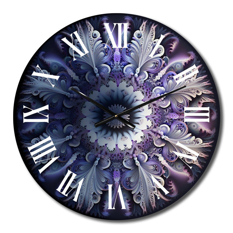Horloge murale cosmique mandala cosmique mauve en métal, Petit