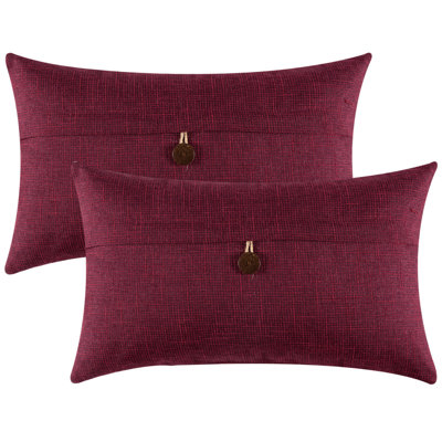 Buttons Cotton Blend Reversible Throw Pillow